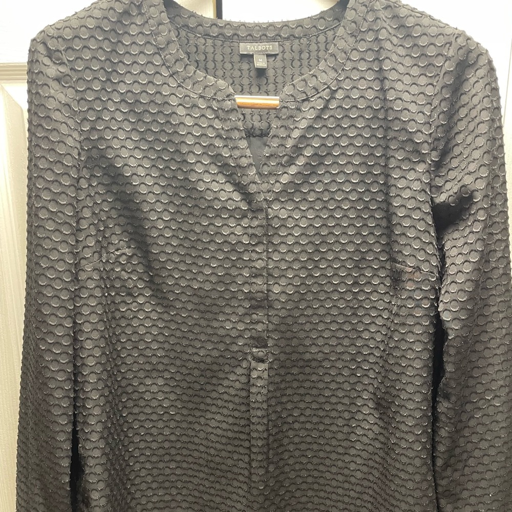 Talbots blouse black size large